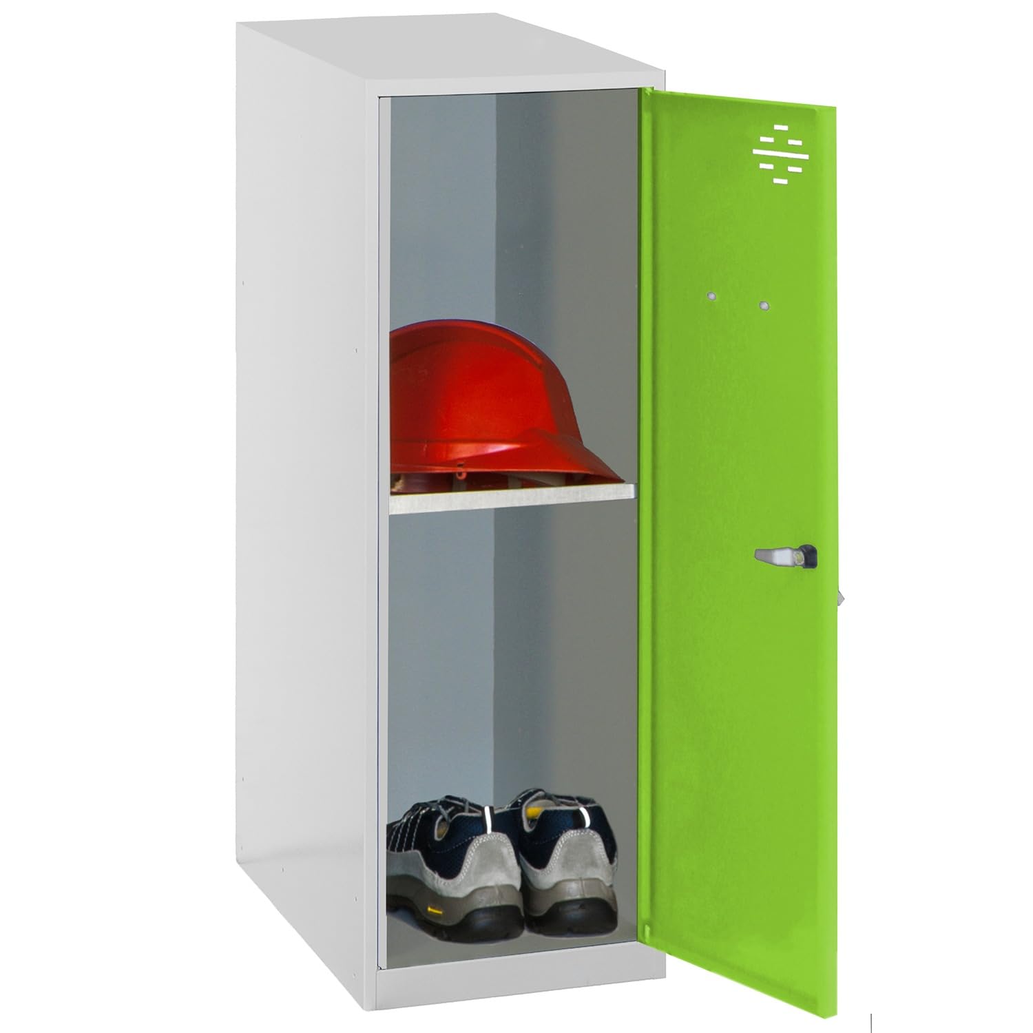 Casier vestiaire metallique bicolore gris vert avec serrure a cle