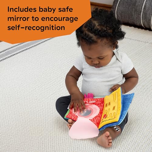 Image of Baby Einstein Ocean Explorers Ocean Opposites Soft Activity Book, Sensory Cloth Book with Textures & Mirror, 0-36 Months