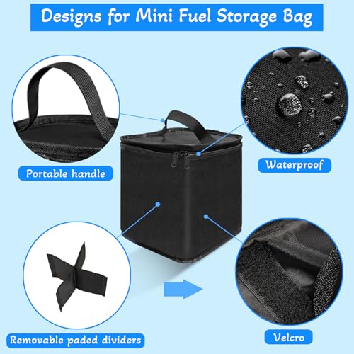 Mini ​Fuel ​Cylinder Storage Bag for 4-Pack Refillable Propane cylinder 1 LB Tank Cover, Small Propane Tanks Bag, 600D Oxford Fabric,Fuel Keg Refillable Propane Tank Bag for Outdoor Camping, cooking - Thumbnail 3