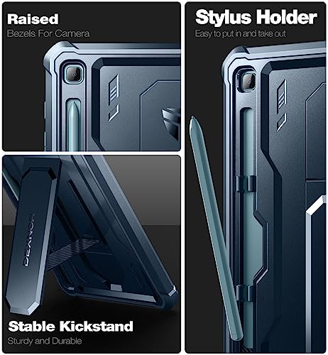 Dexnor for Samsung Galaxy Tab S6 Lite Case, [Built in Screen Protector and Kickstand] Heavy Duty Military Grade Protection Shockproof Protective Cover for Samsung Galaxy Tab S6 Lite - Navy Blue - Image 4