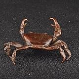Vintage Bronze Crab Sculpture - Realistic Metal Handmade Crab Art with Detailed Claws, Textured Shell Tabletop Decor Gift for Home Office