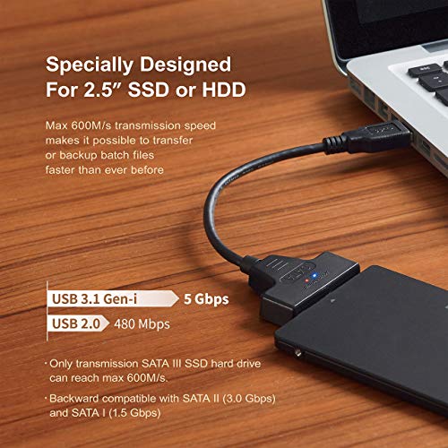 Cable SATA a USB 3.0 para discos 2.5" SSD y HDD miniatura 6