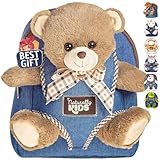 Naturally KIDS Teddy Bear Backpack, Teddy Bear Stuffed Animal, Bear Toys 3 Year Old Boys Girls