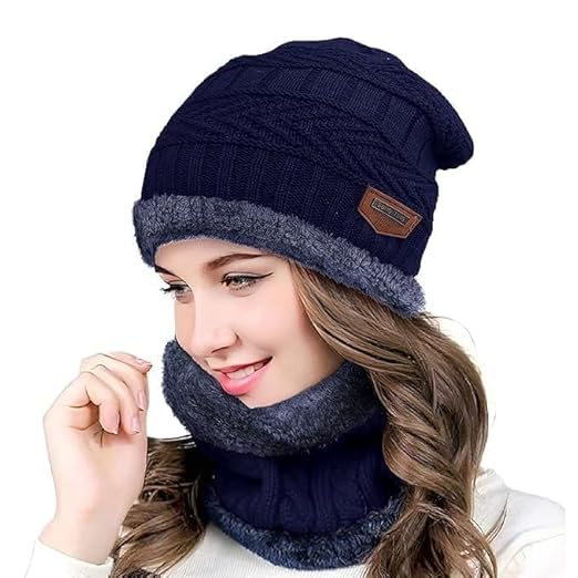 2-in-1 Woolen Cap & Muffler Set | Stylish Winter Beanie Hat with Neck Warmer for Men & Women Multicolor-image-28