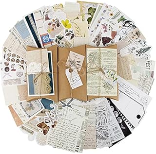 90 Pieces Scrapbooking Paper Stickers Pack Vintage Diary Journal Washi Stickers Scrapbooking Supplies Kit for DIY Craft Diary Calendar Notebook Decoration (B)