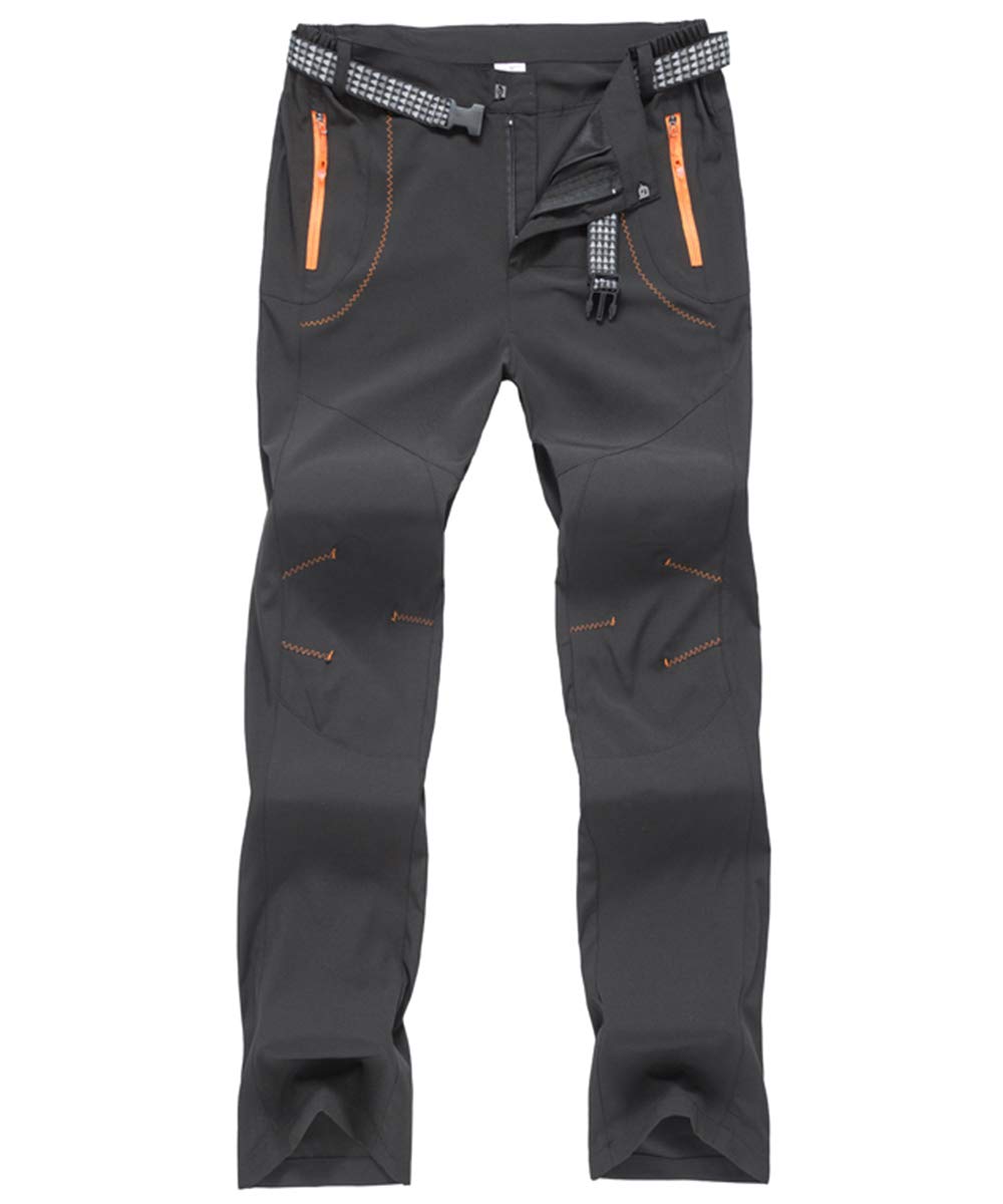Men's Outdoor Hiking Pants Quick Dry Lightweight Breathable Mountian Running Jogger Pants Zipper Pockets