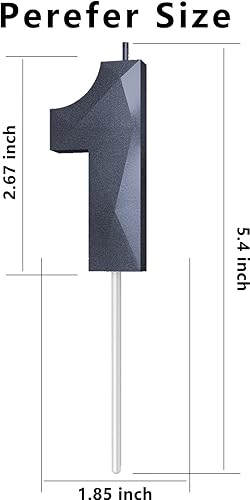 Miniatura 76 de Velas de cumpleaños con número (4 velas rojas) 3D con forma de diamante número Happy Birthday Cake Velas para fiesta de cumpleaños, boda, decoración