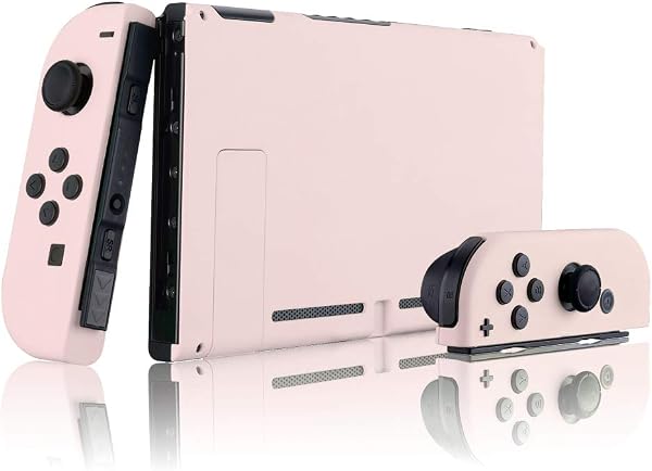 eXtremeRate DIY Replacement Shell Buttons for Nintendo Switch, Cherry Blossoms Pink Back Plate for Switch Console, Custom Housing with Full Set Buttons for Joycon Controller [Only Shell, NO Console] - 3