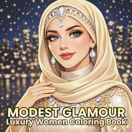 Modest Glamour Luxury Women Coloring Book for Adults: Ramadan & Eid Relaxation | Elegant Modest Fashion, Luxury Scenes & Beautiful Women (Ramadan Coloring Book Series – For All Ages) image 2
