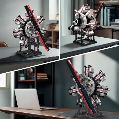 Image of Mould King 10233 Radial Aviation Engine Building Blocks Sets, Engine Model kit That Run, Build Your Own STEM Model Engine, Engine Building Engineering Toys (3089+PCS)
