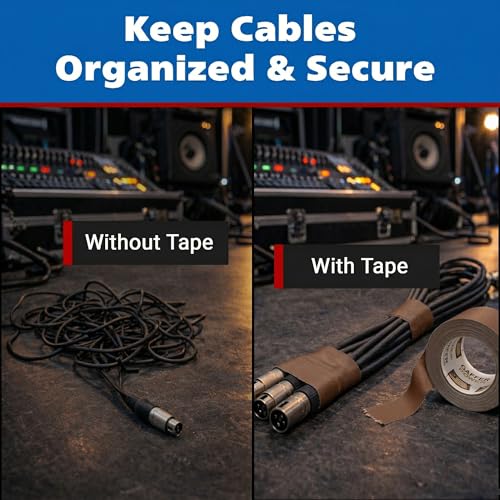 Image of Gaffer Power Brown Gaffer Tape 2 inch x 30 Yards - Made in USA, Professional Grade, No Residue, Non-Reflective Matte Cloth Tape for Stage, Photography & Cable Management
