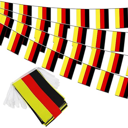Image of Germany String Flag Pennant Banner - 38 Flags, 42 Feet Small Mini German Flags Bunting Banner for Country Decoration, School, Party, Sports Events