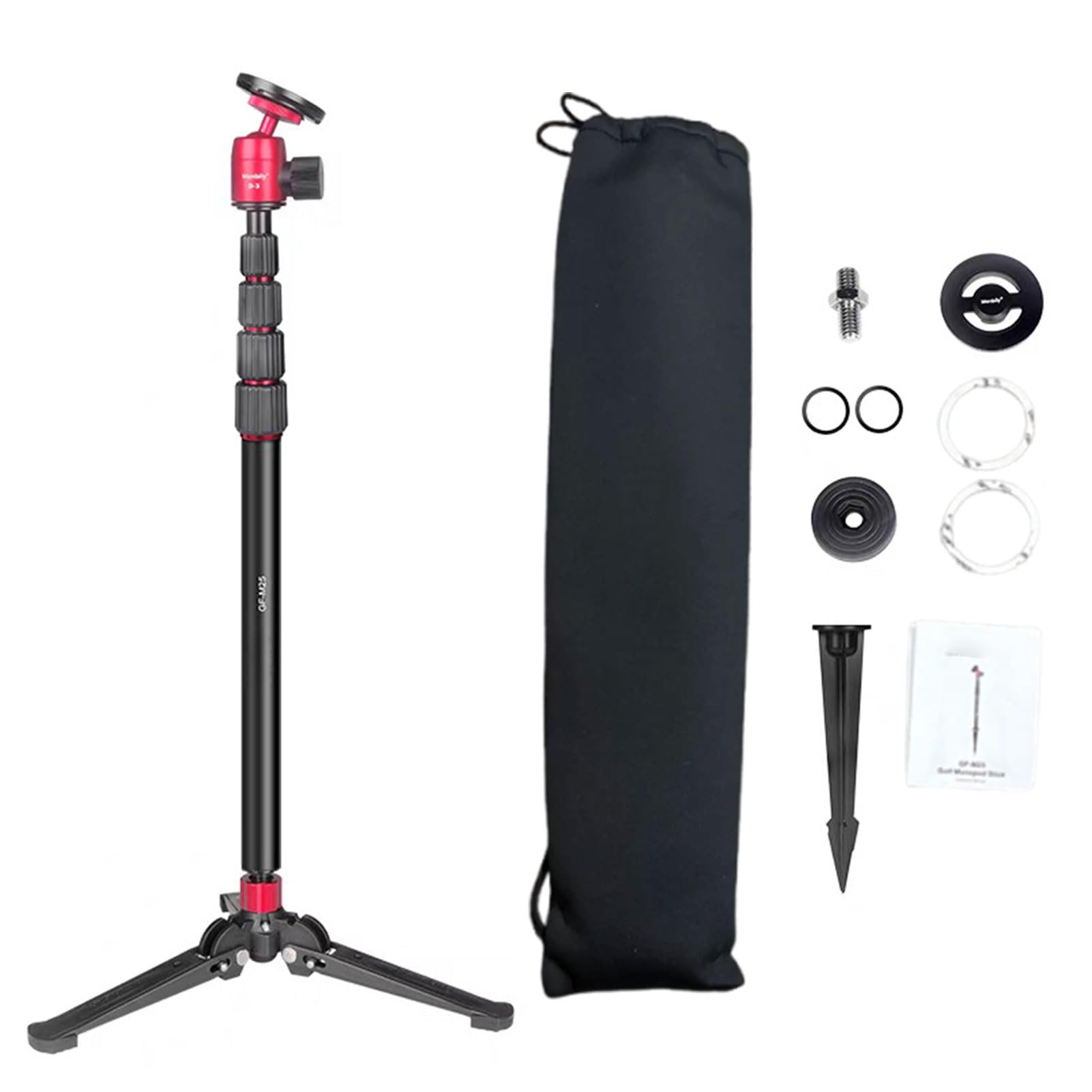 Magnetyczny Uchwyt na Telefon na Statywie Golfowym, Regulowana Pomoc do Treningu Swingu Golfowego z głowicą kulową 360° i Wysuwanymi Nogami ze Stopu Aluminium od 40 Cm do 160 Cm