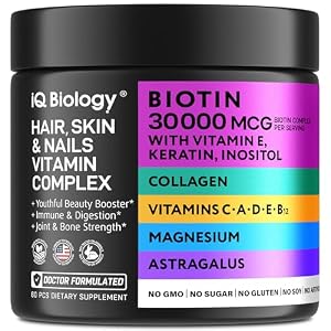 Biotin Keratin Collagen for Women – Hair Skin and Nails Vitamins for Women with Magnesium Vitamin D3 Vitamin C Vitamin E Vitamin B12 Astragalus Hair Growth Vitamins Multivitamin for Women*