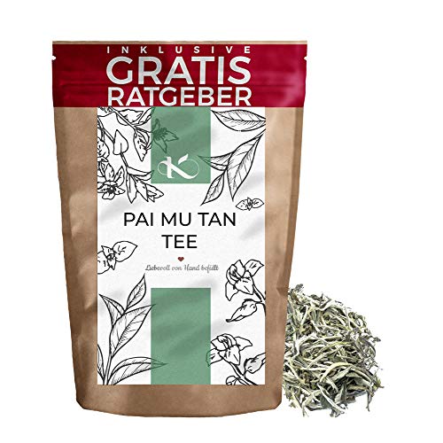 Pai Mu Tan Weißer Tee 250g I Premium weisser Tee Bai-Mudan I hochwertiger natürlicher loser Tee I Krautberger Tee ohne Zusätze I inkl. gratis Ratgeber