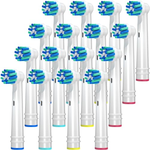 REDTRON Toothbrush Heads for Oral B Electric Toothbrushes, 16 Pack Cross Action Replacement Brush Heads for Oral B, Electric Toothbrush Heads Fit Professional Care Vitality Pro Smart Genius Series……