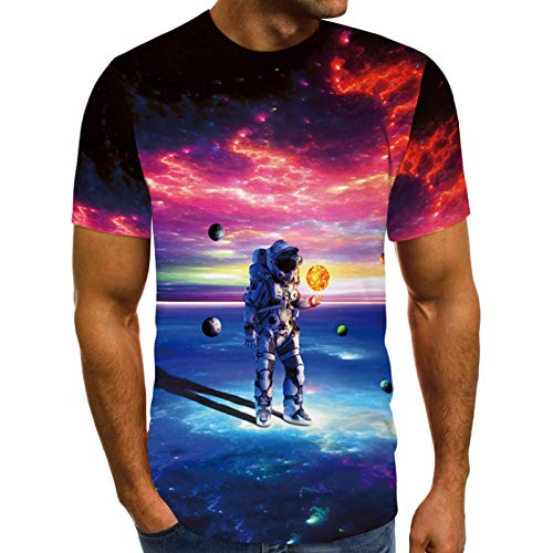 Women Men 3D Print Tees Tops Unisex Short Sleeve T Shirts Casual O Neck Tees Tops Funny Print Blouse Shirts Tops (Style 1, M)