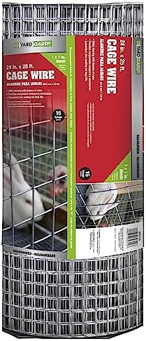 YARDGARD 1 in. Mesh Welded Wire Fence Roll, 24 in. x 25 ft., 16 Gauge Galvanized Steel Wire Fence for Rabbit Fence, Cage Wire, Chicken Wire Alternative, Garden Fence and Small Animal Enclosures
