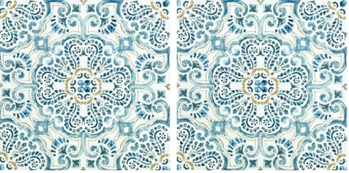Wallpops Fp2477 Fontaine Peel et bâton dalles de sol, DE Bleu, Lot de