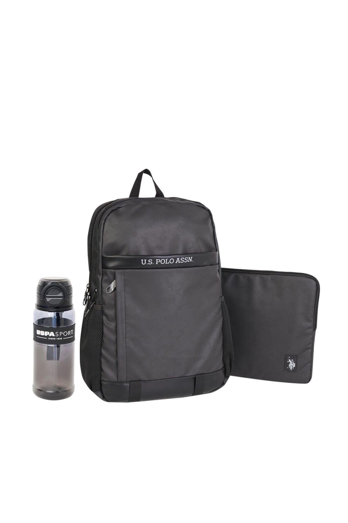 U.S. POLO ASSN. U.S. Polo. Assn. Unisex Ipad Kılıflı Çanta Seti Plset2443514,Siyah Tek Ebat