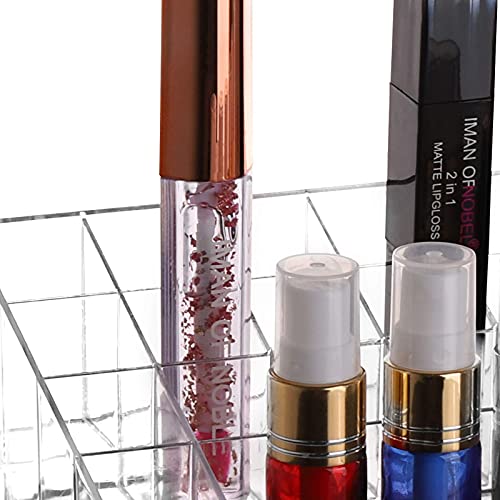 Image of 40 Grids Lipsticks Holder - Clear Acrylic Lipgloss Lipstick Organizer and Storage Display Case for Lip Gloss, Lipstick Tubes