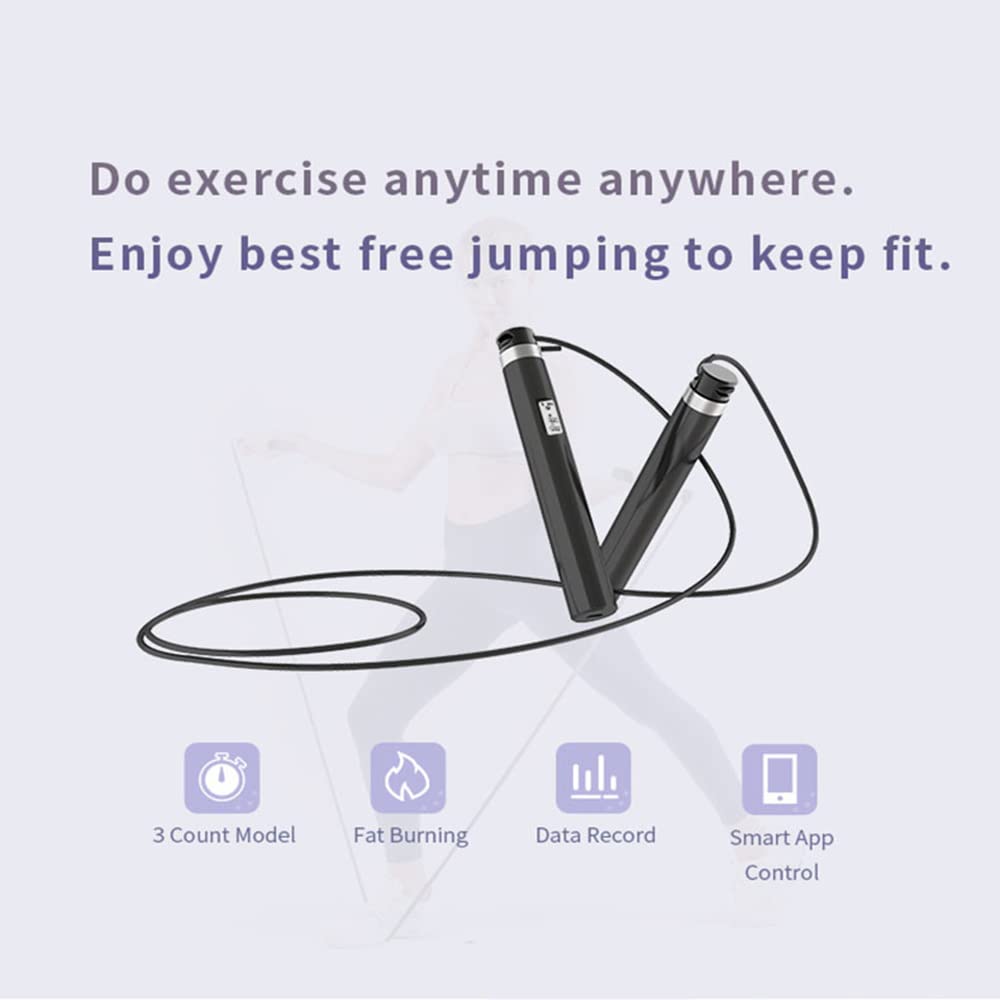 Corde à Sauter Intelligente Fitness Sport Cordes à Sauter App Connexion Bluetooth Chargement USB Corde à Sauter électronique avec Main Antidérapante