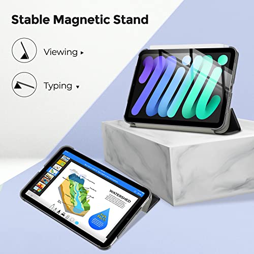 Image of ProCase Smart Case for iPad mini 7 A17 Pro 2024 /Mini 6 2021 8.3 inch -Grey | Slim iPad Mini 7th /6th Gen Case Hard Back Cover for iPad Mini 7th Gen A2995 /A2996 /A2993 /6th Gen A2567 A2568 A256