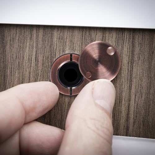 Veemoon mirilla para puerta con ángulo amplio de 220 grados y cubierta de privacidad, diseño moderno, material de aleación de zinc, fácil instalación miniatura 6