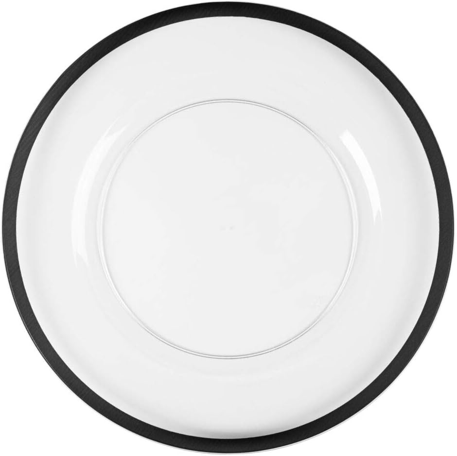 EcoQuality 13" inch Round Clear Plastic Charger Plates with