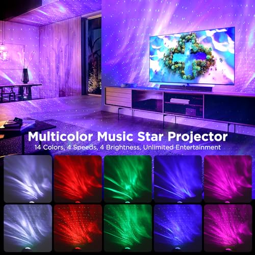 Image of Galaxy Projector Dinosaur Egg Star Light, Bluetooth Speaker Night Light with White Noise, Timer, Remote Control Color Changing Mood Lighting /Gifts Bedroom Decor