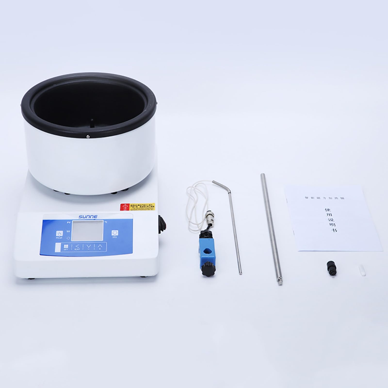 Olla calefactora con agitación magnética de laboratorio, mezclador agitador calentado magnético de 1 litro, baño de agua y baño de aceite, sistema de control de temperatura con pantalla digital, para