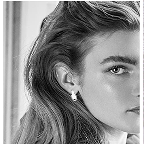 6 Pairs 14K Gold Hoop Earrings for Women Lightweight Chunky Hoop Earrings Multipack Hypoallergenic, Thick Open Twisted Huggie Hoops Earring Set Jewelry for Gifts.3