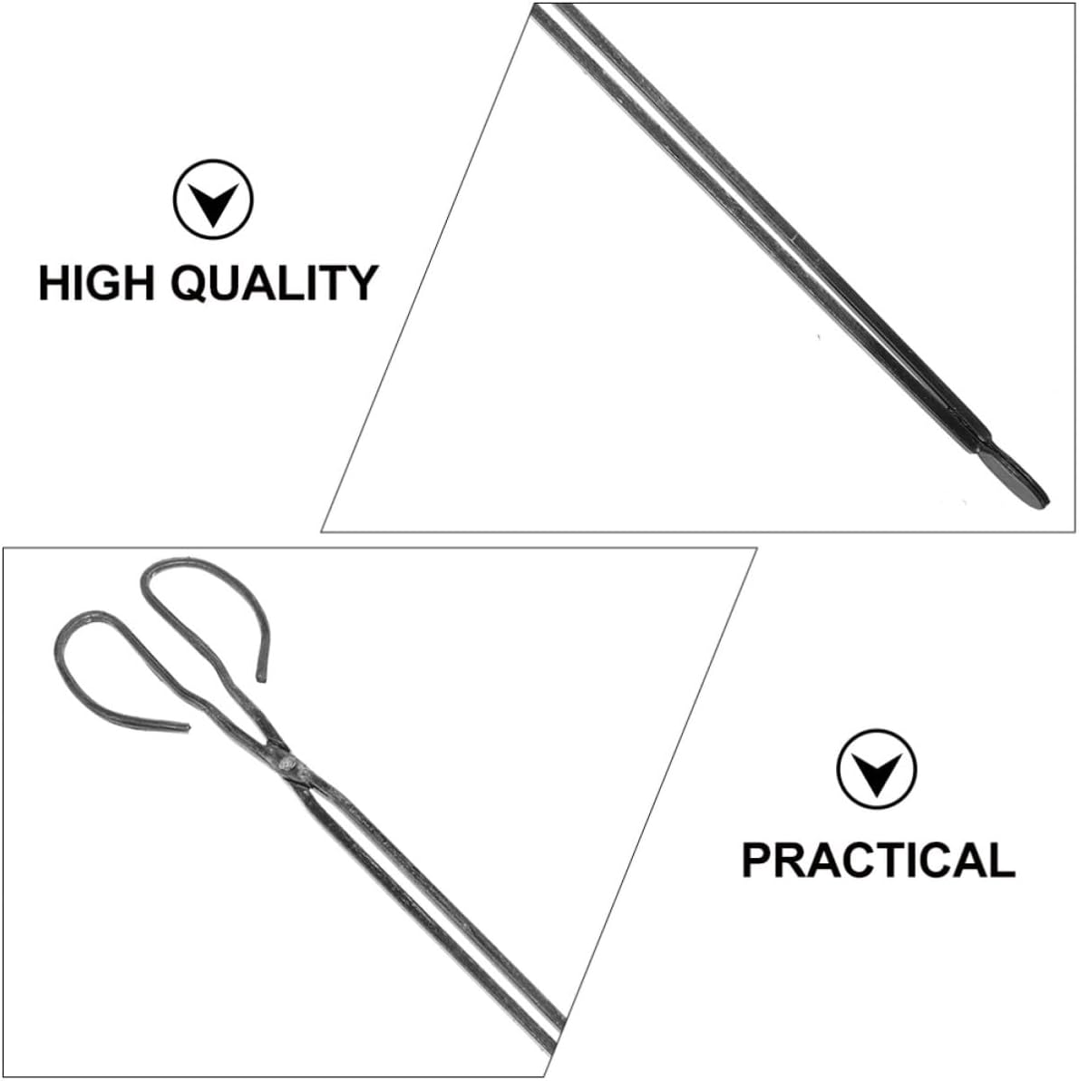 2pcs Lengthened Charcoal Tong Iron Clamp for Hot Coals and Logs