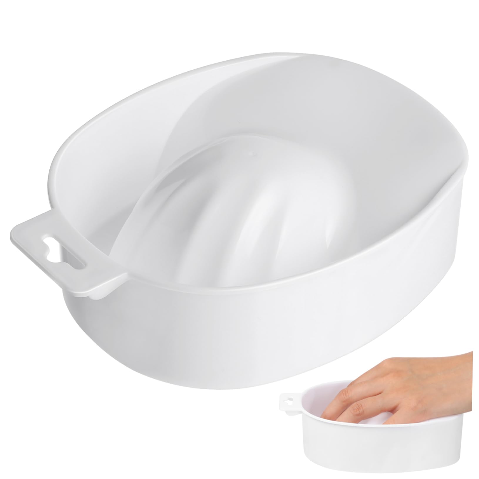 Healeved Single-layer Soak Tray White Manicure Bowl for Hand Soaking Nail Art Bowl Nail Care Tools