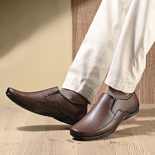 Image of Centrino Men's Formal Shoe | Cushioned Insole Comfortable Shoes | Trendy & Classic Design | Durable TPR Sole Footwear (8112)