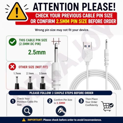 Image of 2.5mm Charging Cable for Vibrator, Personal Massager Toys, Beauty Devices, Electronic | Fast Charging USB to DC 2.5mm Charging Cable Adapter