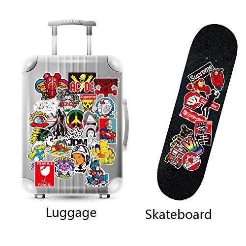 Cool Random Stickers 55-700pcs FNGEEN Laptop Stickers Bomb Vinyl Stickers Variety Pack for Luggage Computer Skateboard Car Motorcycle Decal for Teens Adults (55 PCS) - Thumbnail 3