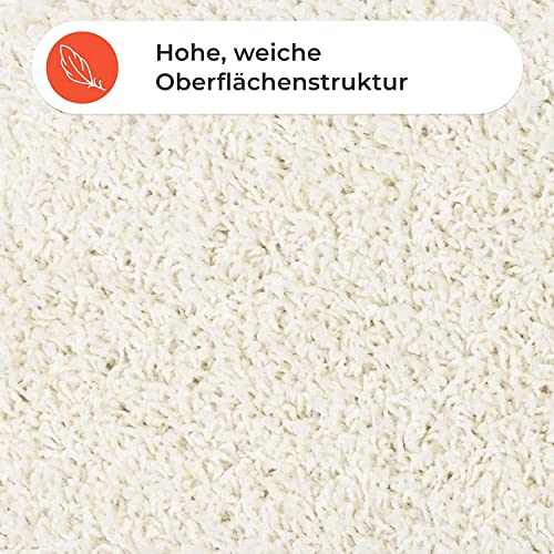 casa pura Shaggy-Teppich Barcelona (Creme, 200 x 150 cm) – Ansicht 4
