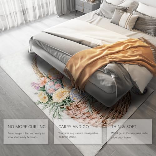 Tapis de sol antidérapant à poils bas avec fleurs - 5