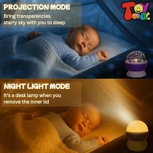 Image of TOYTONIC Star Master Galaxy Night Projector Lamp - 360 Rotating Colorful LED Ceiling Light - Starry Space Projection for Home Decoration - Amazing Design, Gift for Kids Boy Girl, Plastic, Multicolor