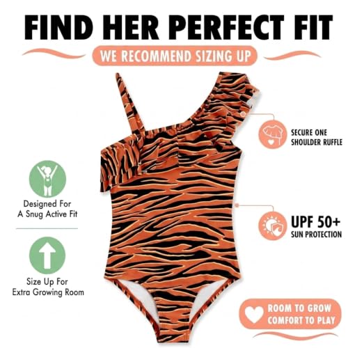 Image of Kanu Surf Girls Morgan Floral Ruffle 1-Shoulder 1-piece Swimsuit
