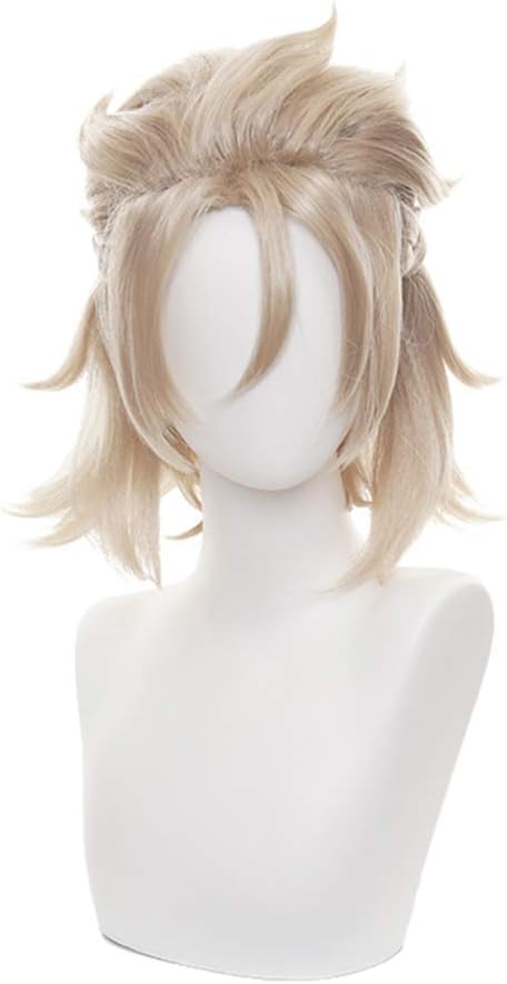 OSIASWIGAnime Cosplay Wig, Genshin Impact Wig, with Free Wig Cap, for Halloween, Party, Carnival, Nightlife, Concerts, Weddings (Albedo)