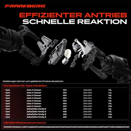 Frankberg Heckklappenschloss 4-Polig Kompatibel mit Astra H Caravan L35 2004-2014 Astra H Kasten L70 2004-2012 Zafira B A05 2005-2015 Replace# 13156919