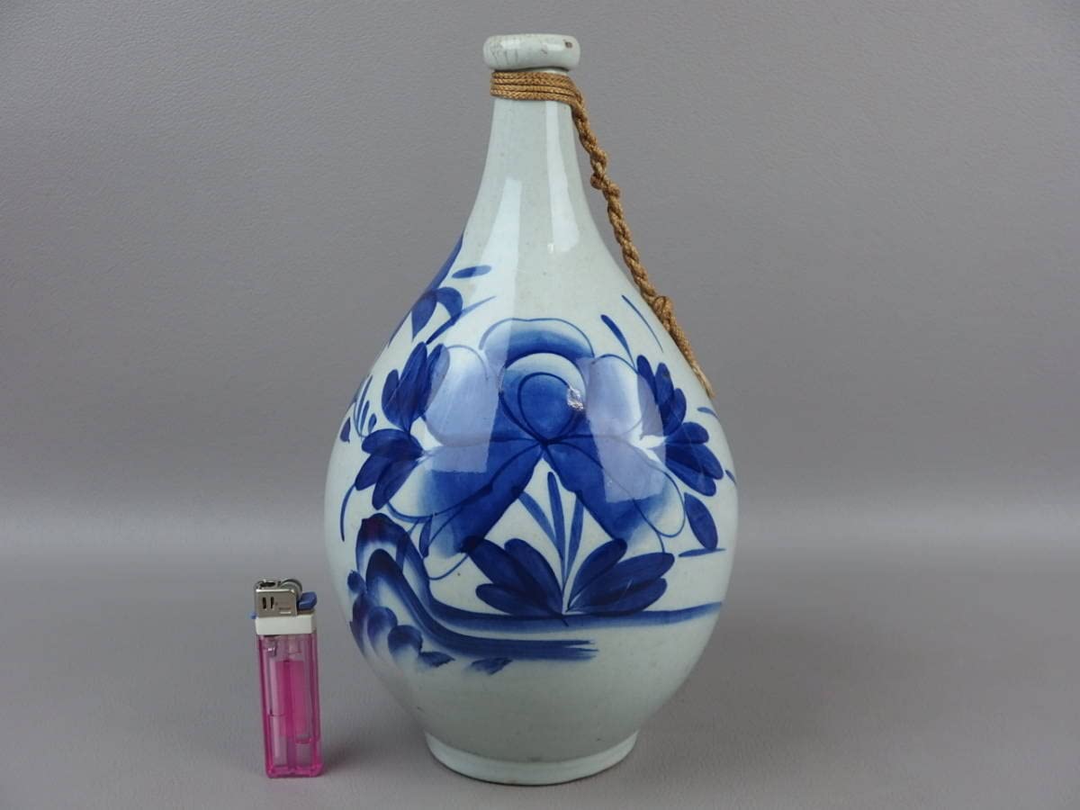 Amazon.co.jp: 【骨董茶道具】伊万里焼染付徳利⑦ek04ub97.m8.酒器古