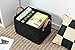 Collapsible Storage Basket Bins, Foldable Handmade Rectangular Felt Fabric Storage Box Cubes Containers with Handles- Large Organizer For Nursery Toys,Kids Room,Towels,Clothes, Black（16