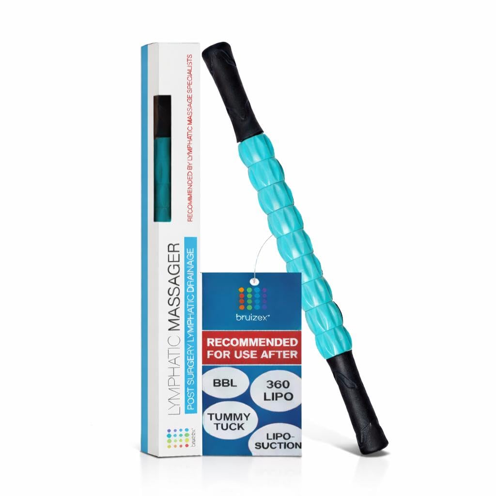 Bruizex Lymphatic Drainage Massage Roller Stick for Post Liposuction & Fibrosis Treatment, Surgery Recovery 360 Lipo, Tummy Tuck & BBL, Lipo Foam, Compression Garment, Faja Compatible
