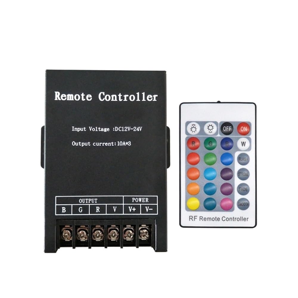 DC12-24V 24-Key 10A x 3-Channel Wireless Iron case Remote Control Light with Color Buttons high Power 30A LED dimmer