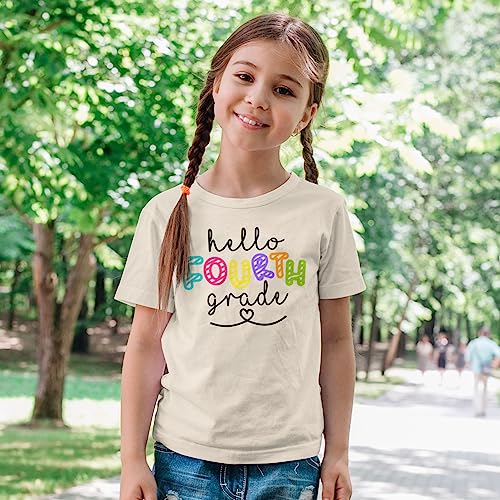 Olive Loves Apple Hello 4th Grade First Day of School Gift Back to School T-Shirt Back to School Shirts and Raglans2
