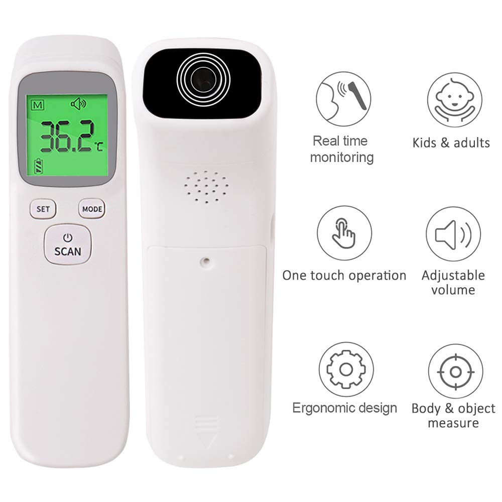Leepesx Termometro Frontale a infrarossi Termometro Senza Contatto con Allarme Febbre Dispositivo di misurazione della Temperatura Portatile Strumento di misurazione della Temperatura Digitale