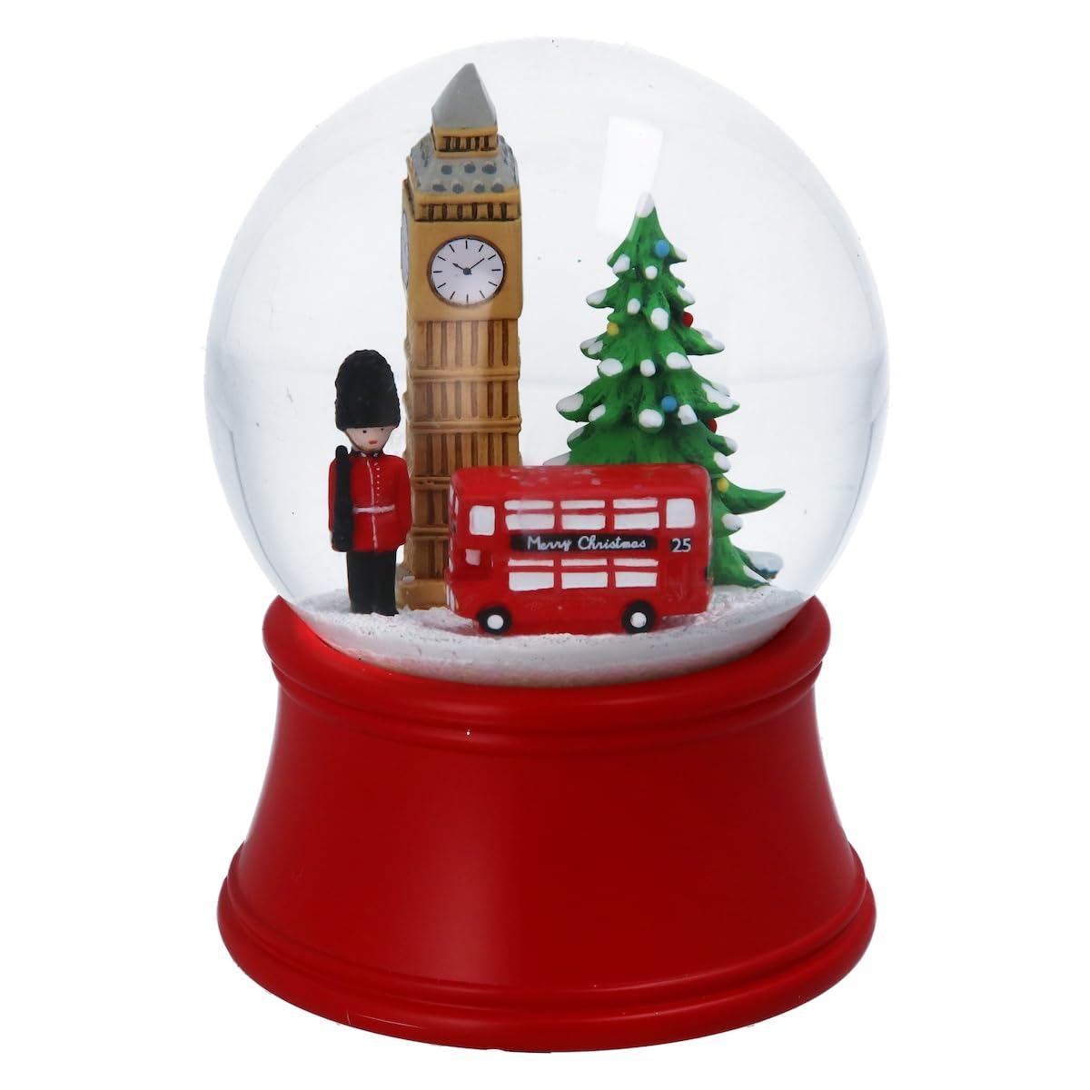 Bola de nieve de Londres musical e iluminada para decorar tu hogar en Navidad